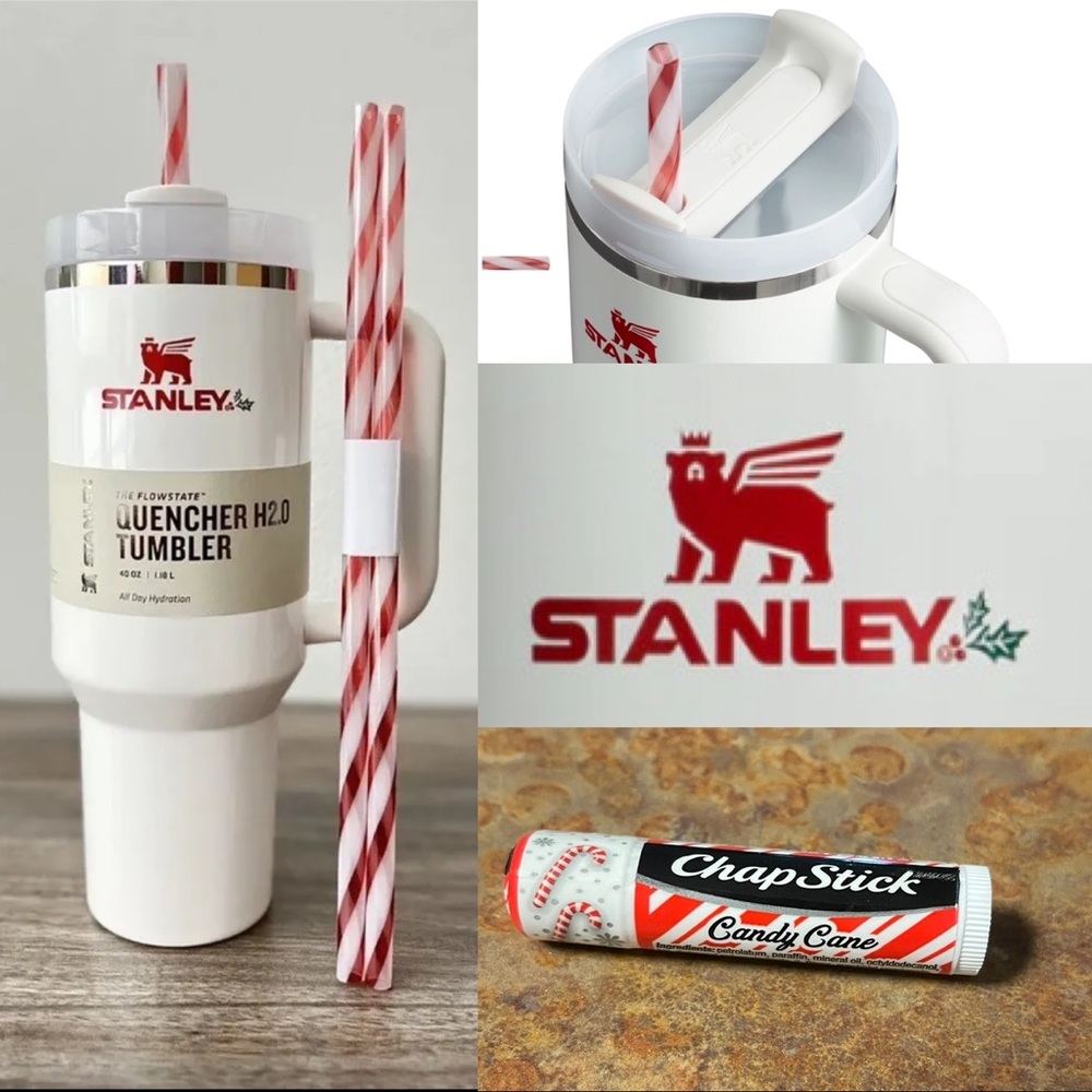 Ltd Ed Candy Cane Mistletoe Twist STANLEY 40oz Holiday Quencher Flowstate